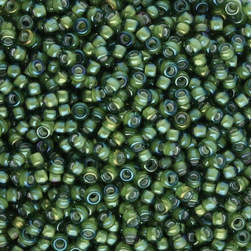 Rocaille Miyuki 11/0 3764 - Verde chartreuse morbido foderato di fantasia x8g