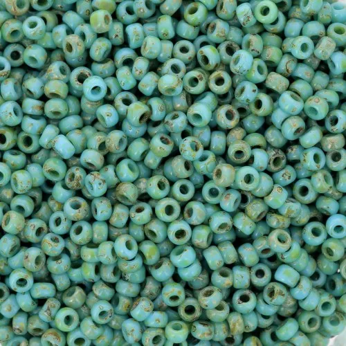 Rocaille Miyuki 11/0 4514 - Opaque Turquoise Blue Picasso x8g