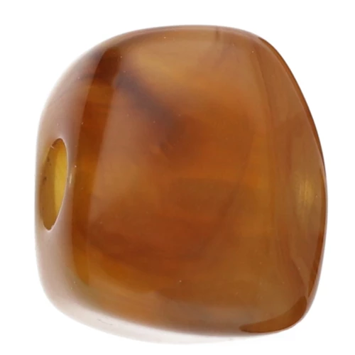 Perla cubica irregolare 15x13 mm in resina trasparente - Caramello marmorizzato x1