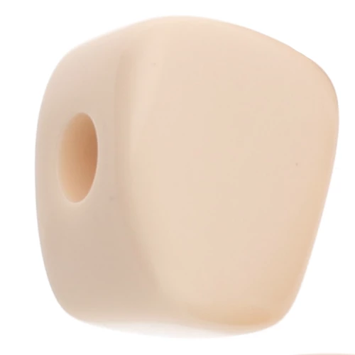 Perla cubica irregolare 15x13 mm in resina opaca - Avorio x1