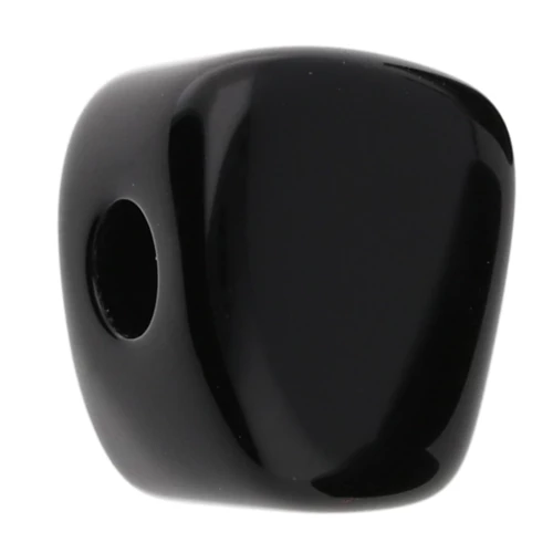 Perla cubica irregolare 15x13 mm in resina opaca - Nero x1