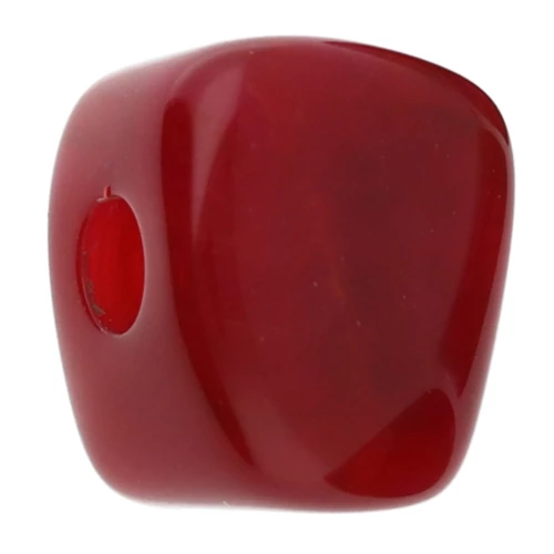 Perla cubica irregolare 15x13 mm in resina traslucida - Bordeaux marmorizzato x1