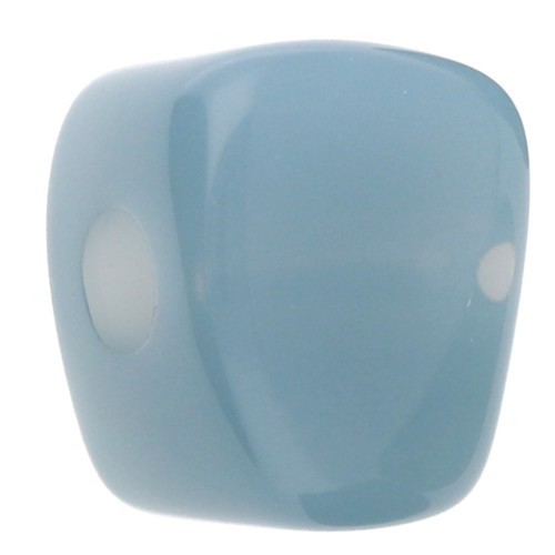 Perla cubica irregolare 15x13 mm in resina trasparente - Blu Celadon x1