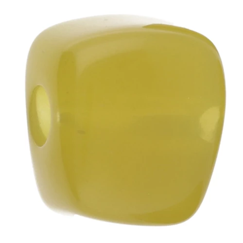 Perla cubica irregolare 15x13 mm in resina trasparente - Lime x1