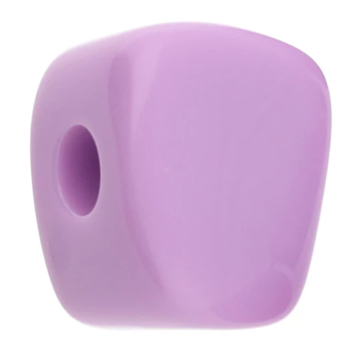 Perla cubica irregolare 15x13 mm in resina opaca - Lilla x1