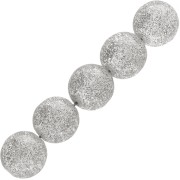 Perle rotonde in resina trasparente da 8 mm - Brillantini argento x10
