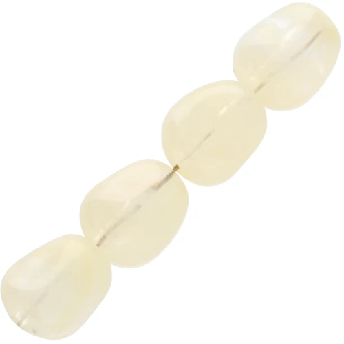 Perle irregolari in acrilico trasparente 12x10 mm - Beige marmorizzato x10