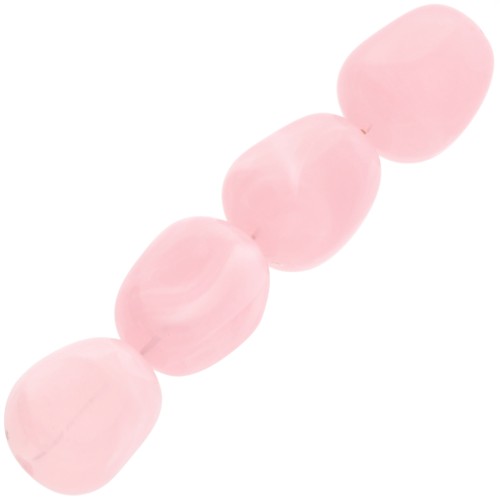 Perle irregolari acriliche traslucide 12x10 mm - Rosa chiaro x10