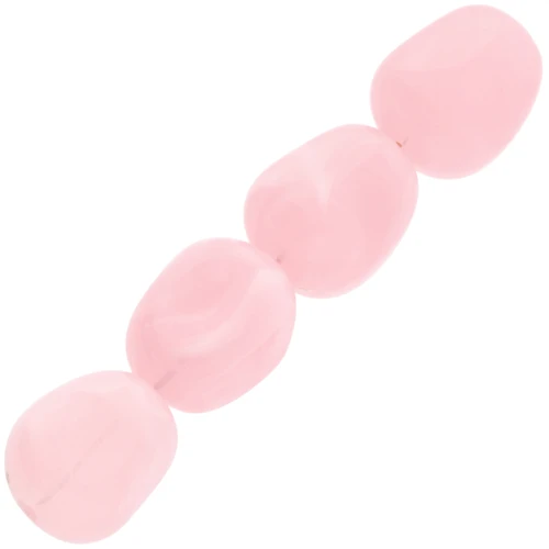 Perle irregolari acriliche traslucide 12x10 mm - Rosa chiaro x10