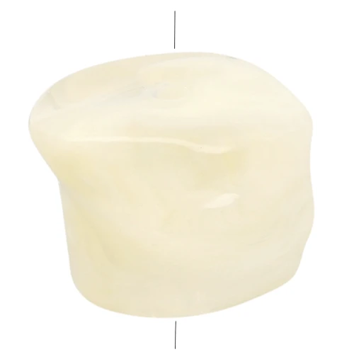 Perle irregolari in acrilico trasparente 16x20 mm - Beige marmorizzato x4