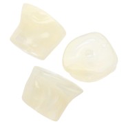 Perle irregolari in acrilico trasparente 16x20 mm - Beige marmorizzato x4