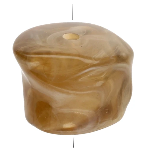 Perle irregolari in acrilico trasparente 16x20 mm - Marrone chiaro marmorizzato x4