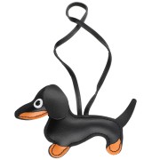 Ciondolo cane bassotto 14x8 cm per borsa gioielli - PU - Nero x1