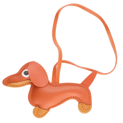 Portachiavi Bassotto In Pelle PU: Ciondolo Per Borse, Zaini E Chiavi - Design Y2K, Marrone - 2