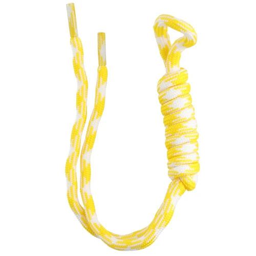 Attacco in paracord per portachiavi e borsa grigri - 22 cm - Giallo - Bianco x1