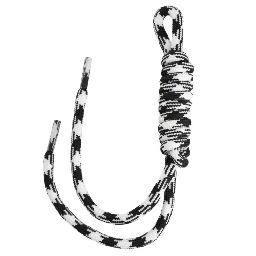Attacco paracord per portachiavi e borsa grigri - 22 cm - Nero - Bianco x1