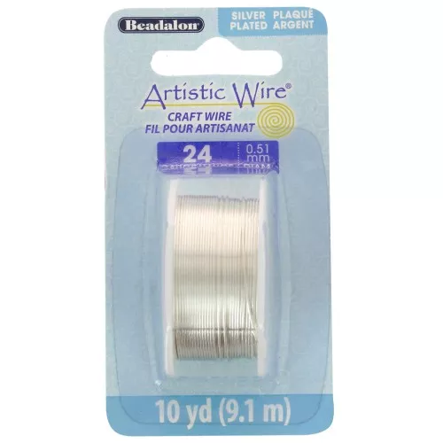 Filo di rame Artistic Wire 0,51 mm - Placcato argento anti-ossidazione x 9,1 m