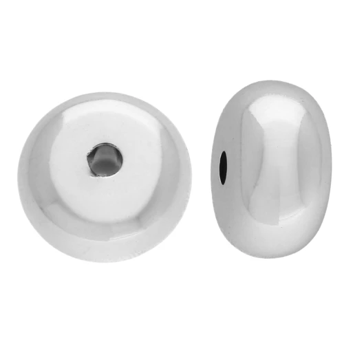 Perle rotonde 17x9,5 mm in acrilico metallizzato CCB - Argento x6