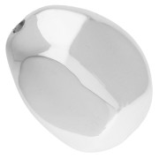 CCB Metallic Acrylic 36x29 mm Perla ovale irregolare sfaccettata - Argento x1