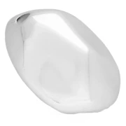 Perla ovale sfaccettata irregolare 20x15 mm in acrilico metallizzato CCB - Argento x4