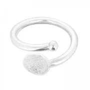 Anello flessibile taglia 54 con plateau 8 mm in Argento 925 x1