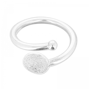 Anello flessibile taglia 54 con plateau 8 mm in Argento 925 x1