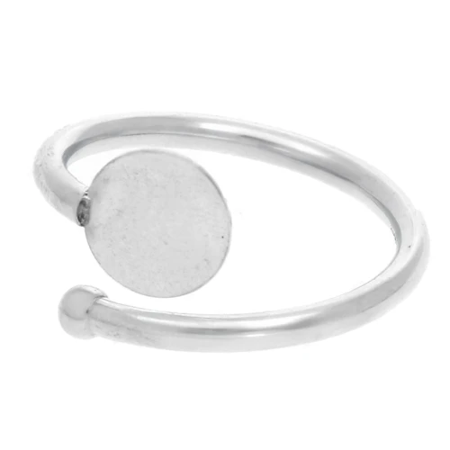 Anello flessibile taglia 54 con plateau 8 mm in Argento 925 x1