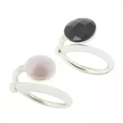 Anello flessibile taglia 54 con plateau 8 mm in Argento 925 x1