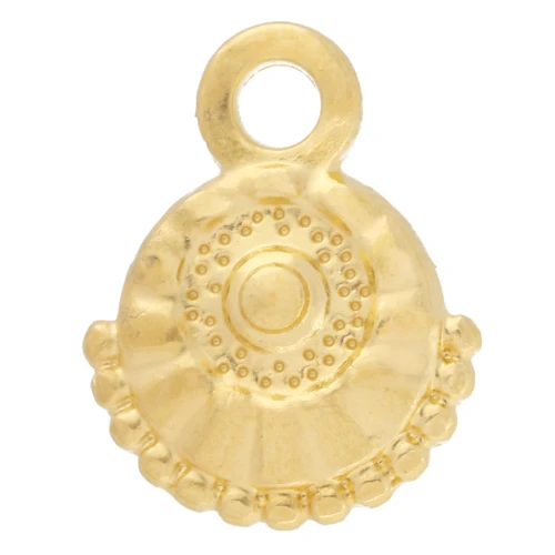 Ciondolo etnico rotondo 10 mm - Dorato con oro fino x1