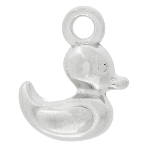 Ciondolo a forma di anatra 15x12 mm - Placcatura in argento fino antico x1