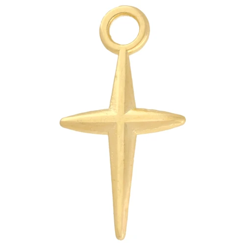 Ciondolo a croce 19,5x10 mm - Dorato con oro fino x1