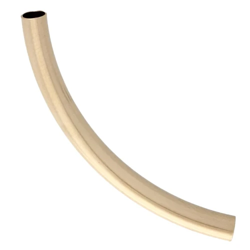Tubo curvo testurizzato Perla 35x3 mm - Gold filled (laminato oro) x1