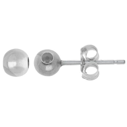 Orecchini 4 mm con tappo - Argento 925 x2