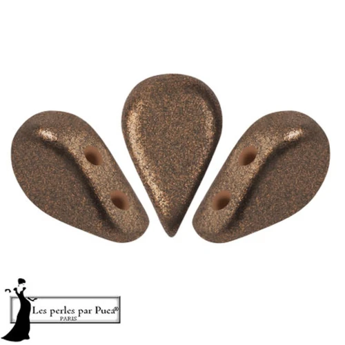 Perle di vetro Amos® di Puca® 5x8 mm - Bronzo antracite x10g