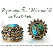 Perle di vetro Amos® di Puca® 5x8 mm - Verde bronzo x10g