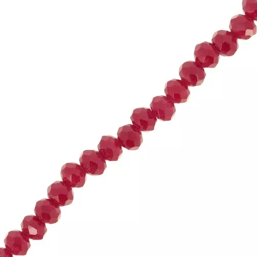 Tonde schiacciate sfaccettate mm. 3.5x3 Red Coral x34cm