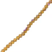 Perla sfaccettata rotonda - rotonda appiattita - 3,5x3 mm Topazio x34cm