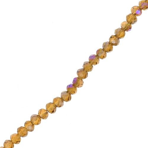 Perla sfaccettata rotonda - rotonda appiattita - 3,5x3 mm Topazio x34cm