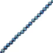 Perla sfaccettata rotonda - rotonda appiattita - 4x3,5 mm Blue Iris x35cm