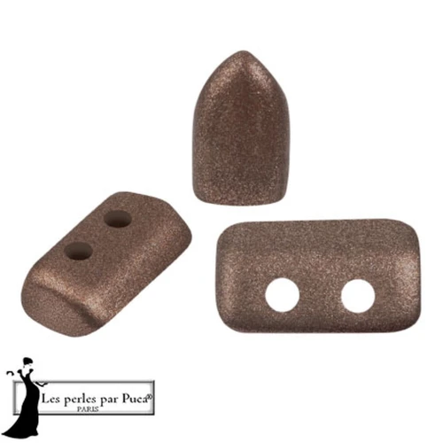 Perle di vetro Piros® by Puca® 2x5 mm - Metal Shine Maroon x10g