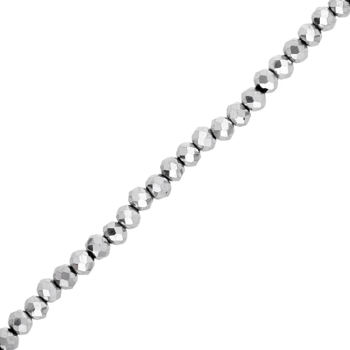 Perline sfaccettate rotonde - rotonde appiattite - 4,5x3,5 mm Argento x38cm