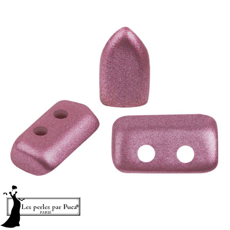 Perle di vetro Piros® by Puca® 2x5 mm - Metal Shine Powder Rose x10g