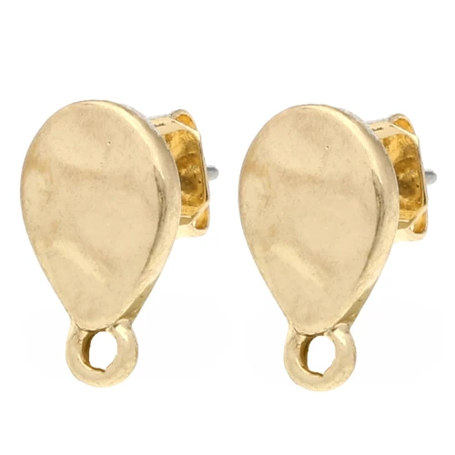 Orecchini a goccia martellati 12x7 mm - Dorato vintage x2