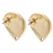 Orecchini curvi a goccia 20,5x19 mm - Dorato x2