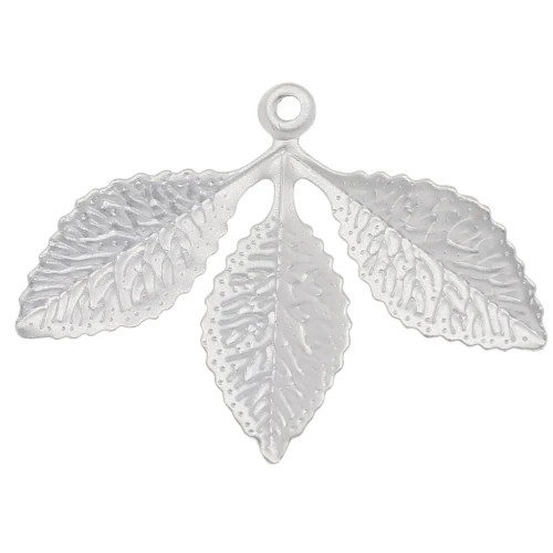 Pendente 3 foglie 23x30,5 mm - Argento opaco x1
