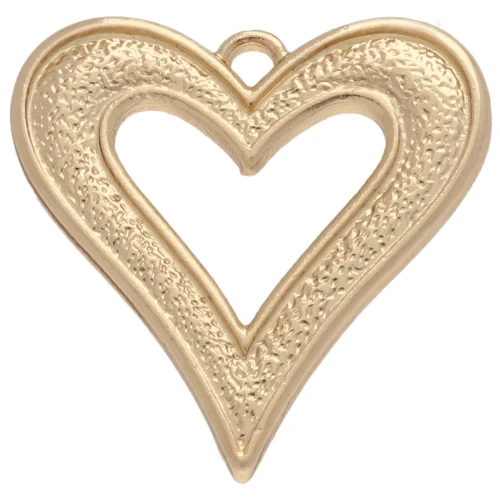Pendente a cuore traforato 30x28 mm - Dorato x1