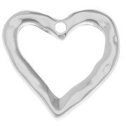 Ciondolo a cuore martellato traforato da 19 mm - Argento x1