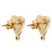 Orecchini a cuore 14x11 mm con anello chiuso - Dorato x2