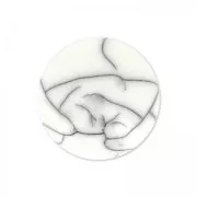 Cabochon sintetico rotondo mm.10 imitazione Howlite x1