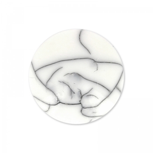 Cabochon sintetico rotondo mm.10 imitazione Howlite x1